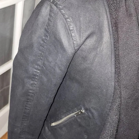 Free People Womens Black Drape Front Moto Jacket 2 - Picture 3 of 6